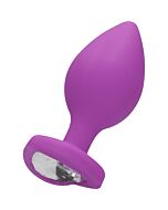 Diamond heart butt plug - extra large - purple