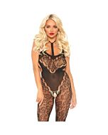 Leg avenue lace bodystocking with cut out one size