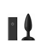 Ace large remote control vibrating butt plug - black
