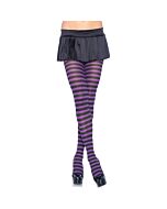 Leg avenue opaque striped tights black-purple