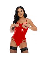 Slick me down vinyl teddy - red
