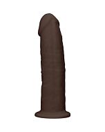 Silicone dildo without balls - 15,3cm - brown