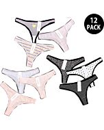 Pack of 12 assorted thongs intim secret in various colors