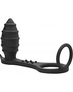 Sono no. 55 - butt plug with cock ring and ball-strap - black