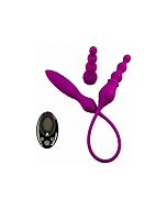 Double ended vibrator 2x with remote - purple