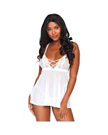 Empire babydoll, g-string - white