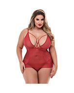 Strappy mini dress with deep v