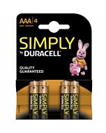 Duracell simply alkaline battery  aaa lr03 / mn2400 4 units