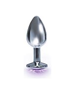 Bejeweled stainless steel plug - violet