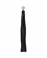 Shiny Pointed Handle Leather Flogger - Black