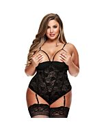 Lace teddy with garters
