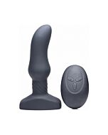 Slim m curved rimming plug with remote control black