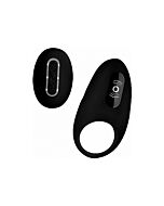 Vibrating cock ring with remote control - black