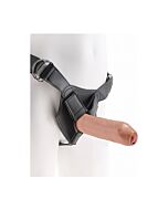 Strap-on harness w/7  uncut - tan