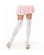 Leg avenue opaque thigh highs with satin bow white plus size