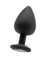 Extra large diamond butt plug - black