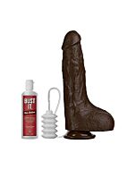 Squirting realistic cock - 1 oz. nut butter - black