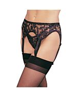Leg avenue lace garter belt with matching thong black