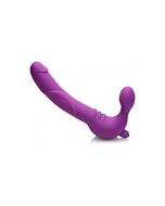 Royal revolver vibrating silicone strapless strap on - purple