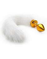 White tail butt plug gold