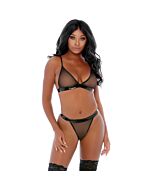 Opposites attract contrast lingerie set negro