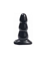Triple ripple butt plug - medium - black