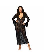 Leg avenue stretch deep v long dress plus size
