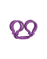 Japanese silk love rope wrist cuffs - purple