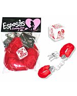 Pack esposas y dado posturas rojo