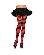 Leg avenue opaque striped tights black-red