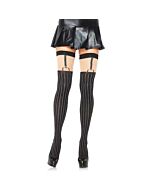 Leg avenue spandex pinstriped suspender thigh highs