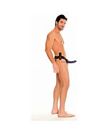Fetish fantasy vibrating hollow strap-on for her or him purple.