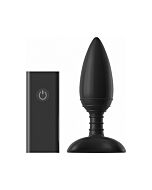 Ace small remote control vibrating butt plug - black