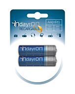 Rechargeable battery hr06 1,2v 2000ma dayron pack 2