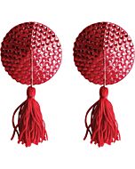 Nipple tassels round red