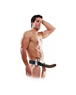 Fetish fantasy 19 cm vibrating hollow strap-on brown