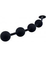 Excite large silicone anal beads - black