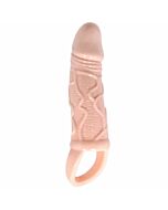 Men extension vibrating cover for penis with strap flesh 13.5 cm