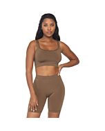 Opaque set with cycling pants - caramel