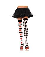 Leg avenue harlequin and heart thigh highs