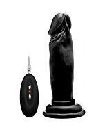 Vibrating realistic cock - 6 inch - black