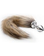 Fox tail butt plug silver