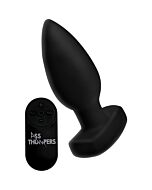 Smooth anal plug with remote control vibration - black