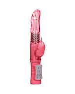 Rotating beaded dolphin vibrator - pink
