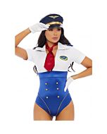 In control sexy pilot costume - blue