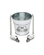 Slave bucket labia and nipple clamps - silver