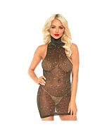Leg avenue dress high dress black/gold one size