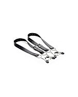 Spread labia spreader straps with clamps - black