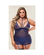 Baci minidress with thong - navy blue