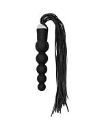 Whip with curved silicone dildo - black